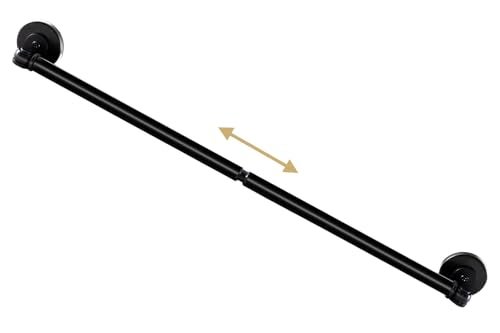 H.VERSAILTEX HVERSAILTEX 1 PACK Magnetic Curtain Rods for Metal Doors 16 to 28 12 Inch Diameter Adjustable French Door Curtain Rod for Classroom Whiteboard Magnetic Cafe Rod Towel Bar Holder Black - Image 1