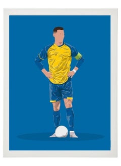 Cristiano Ronaldo Al-Nassr FC illustrated Art Poster with Frame 50x40cm