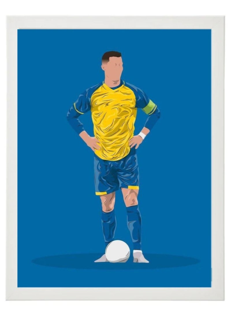 Boomah Accessories - Cristiano Ronaldo Al-Nassr FC illustrated Art Poster with Frame 50x40cm - Image 1