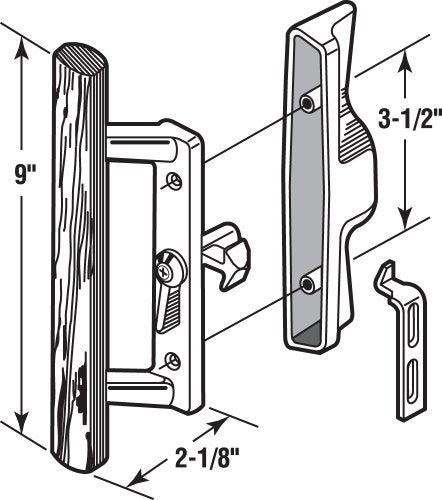Prime-Line PrimeLine C 1241 Keyed 312 In Sliding Door Handle Acorn Single Pack - Image 3
