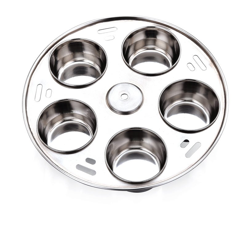 Expresso Multipurpose Stainless Steel Baking Moulds | Mold for Baking Muffins, Cupcakes, Making Idly, Compatible with Prestige Outer lid Pressure Cooker (5 Liters) - Image 1
