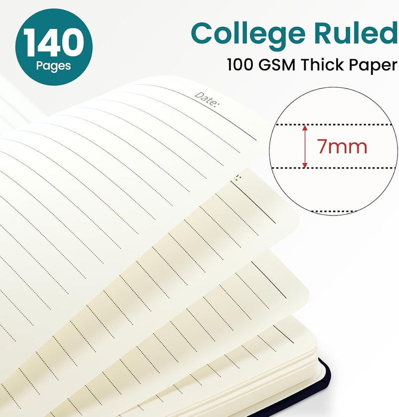 ZOTIA Lined Spiral Journal Notebook for Women, A5 College Ruled Journals for Writing, Hardcover Notebooks for Work, Note Taking and Office School Supplies, 140 Pages - Coral Reef - Image 2