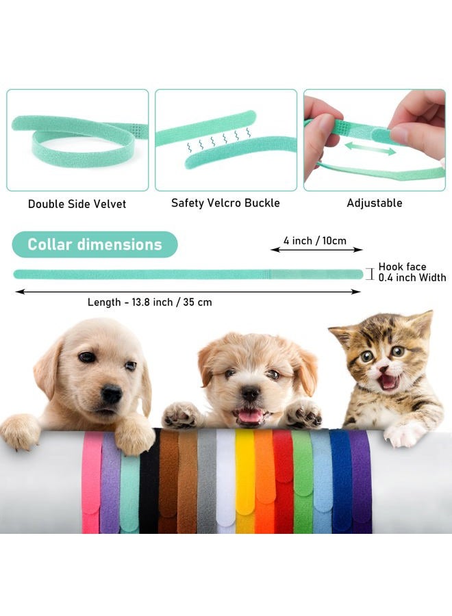 GAMUDA Newborn Puppy Collars, Record Keeping Charts, Super Soft Nylon Whelping Puppy Collars, Adjustable Litter Collars for Pups Assorted Colors, Identification Collars (13.80 inches, Solid) - Image 3