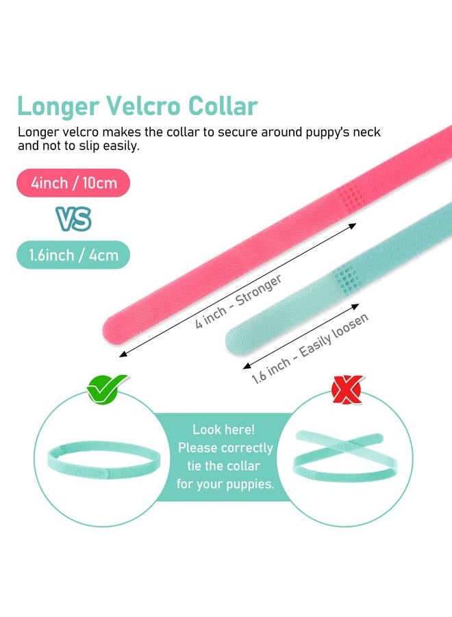 GAMUDA Newborn Puppy Collars, Record Keeping Charts, Super Soft Nylon Whelping Puppy Collars, Adjustable Litter Collars for Pups Assorted Colors, Identification Collars (13.80 inches, Solid) - Image 5