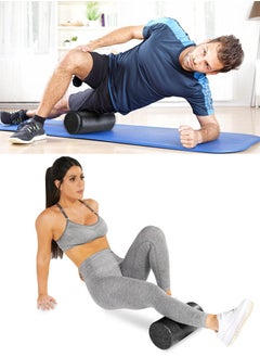 QUTOOB High Density Foam Roller for Back Pain Relief, Yoga, Exercise, Physical Therapy, Muscle Recovery and Deep Tissue Massage, For Pre and Post Workout Muscles Massage, Extra Firm Foam Yoga Roller Of 30 Cm  - Image 2