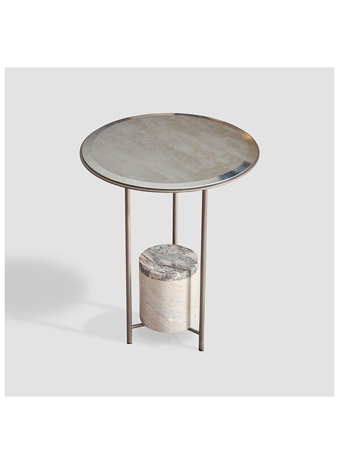 AL HUZAIFA FURNITURE Nerro, Side Table Marble Stainless Steel  - Image 1