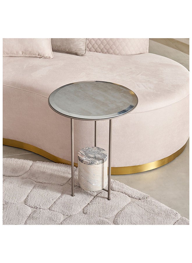 AL HUZAIFA FURNITURE Nerro, Side Table Marble Stainless Steel  - Image 2