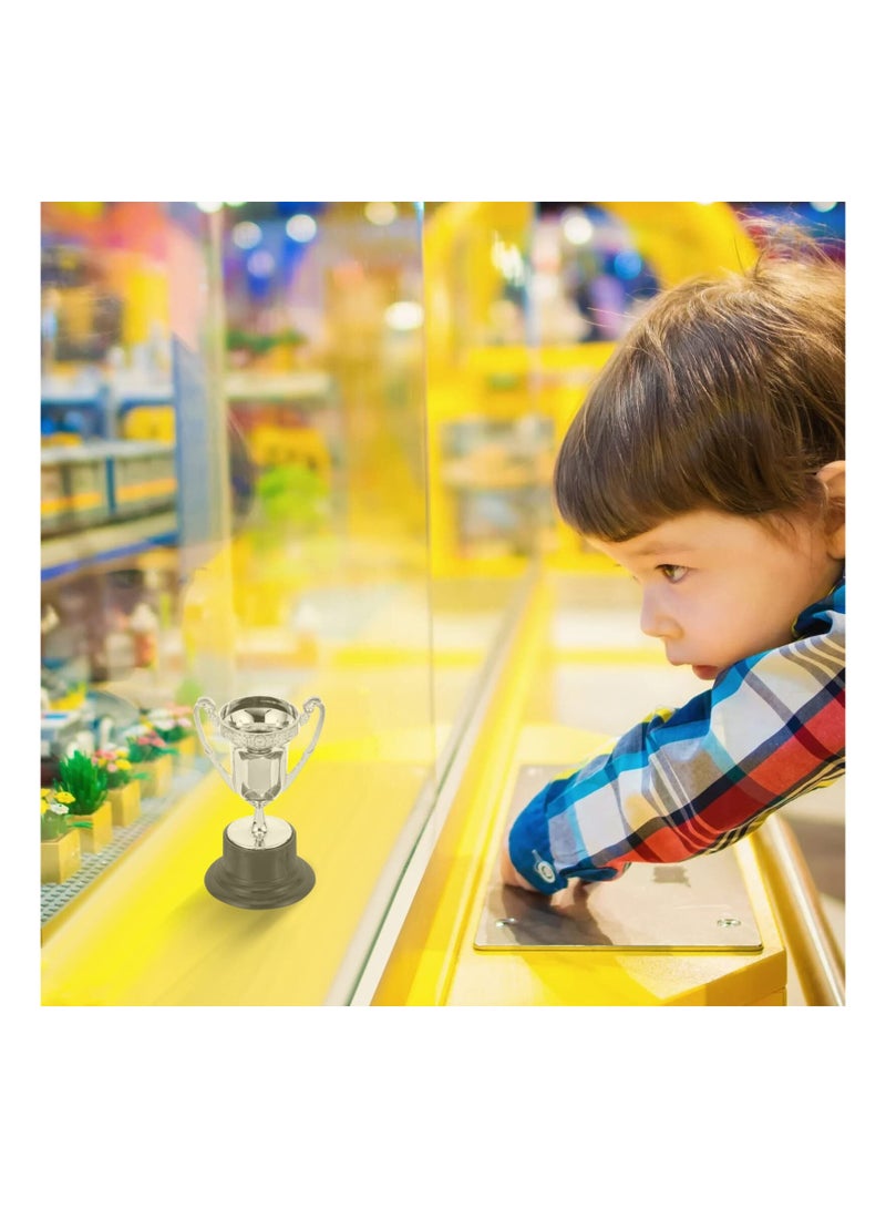 Zikra 10Pcs Kids Plastic Trophies Reward Trophy Cups Mini Gift Award Toys for Award Ceremony Celebrations Corporate Events Carnival Prize Party Favors Silver - Image 2