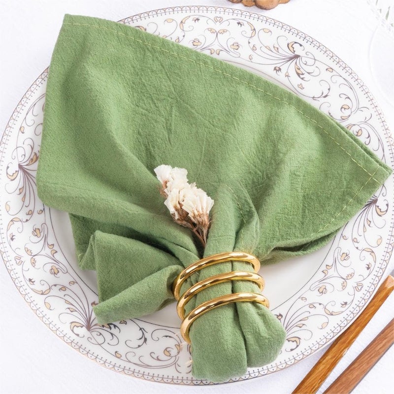 MLMW Sage Green Easter Cloth Napkins Set of 6 Linen Cotton Dinner Table Napkins Cloth Bulk Washable 16""?16"" for Wedding Baby Bridal Shower Birthday Garden Party St. Patrick's Day Spring - Image 3