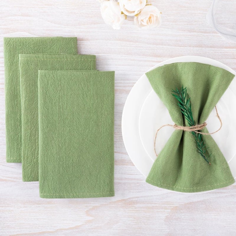 MLMW Sage Green Easter Cloth Napkins Set of 6 Linen Cotton Dinner Table Napkins Cloth Bulk Washable 16""?16"" for Wedding Baby Bridal Shower Birthday Garden Party St. Patrick's Day Spring - Image 4