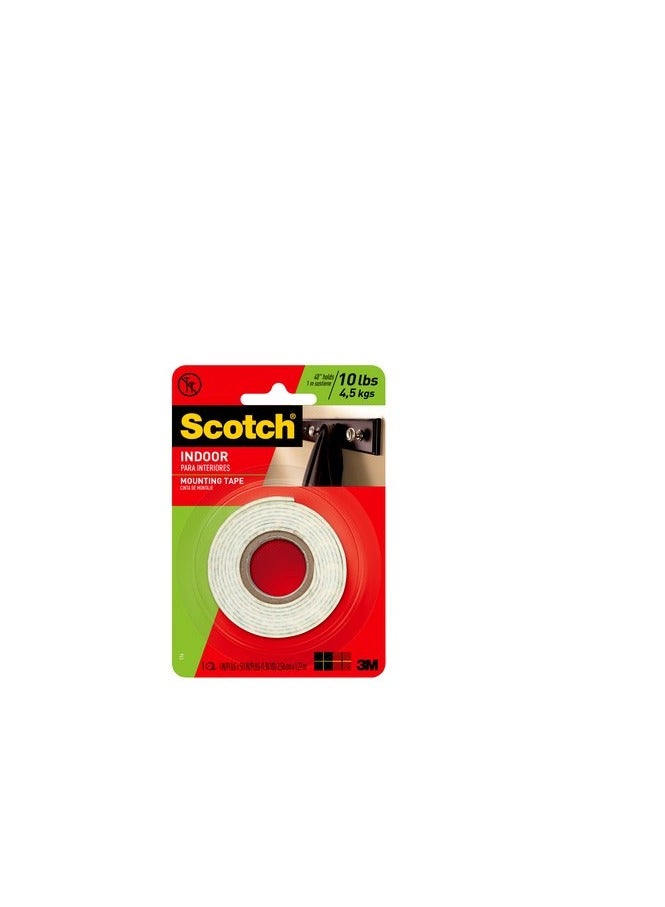 Scotch  Scotch 114 Heavy Duty Double-Sided Mounting Roll - 1" x 50", Strong Adhesive, Permanent Bond 