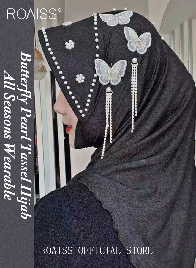 رويس شال مع زينة شرابة على شكل فراشة لسهولة الارتداء والخلع  - Image 1