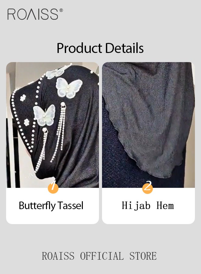 رويس شال مع زينة شرابة على شكل فراشة لسهولة الارتداء والخلع  - Image 5