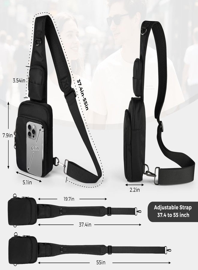 VADOO Sling Bag, Crossbody Bag with Zipper Lock, RFID Blocking & Water Resistant for Men and Women, Black, Small - Image 4