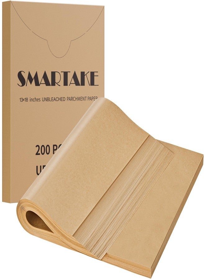 SMARTAKE 200 Pcs Unbleached Parchment Paper Baking Sheets, 13x18 Inches Non-Stick Precut, for Baking, Grilling, Air Fryer, Steaming, Bread, Cup Cake, Cookie and More - Image 1