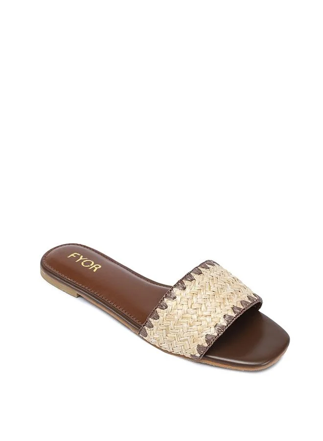 فايور Textured Raffia Flat Sandal MY 384