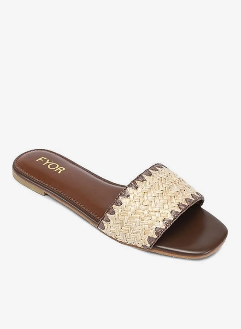 فايور Textured Raffia Flat Sandal MY 384