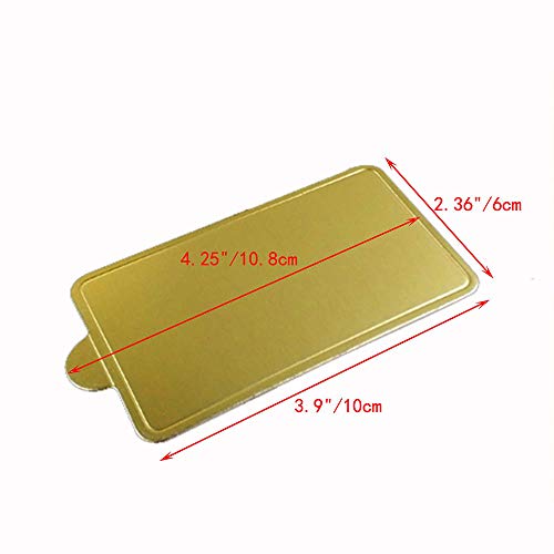 Miecux 100-Pack Mini Cake Base Boards, Gold Mousse Cake Cardboard Set, Ideal for Dessert Buffet, Wedding, Parties, Catering Supplies (mixing set) - Image 2