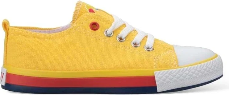 Liger Unisex Boy Girl Linen Short Converse Model Lace-Up Sports Shoes Yellow
