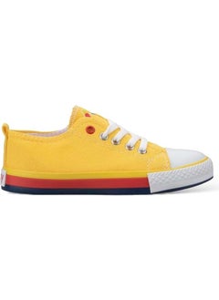 Liger Unisex Boy Girl Linen Short Converse Model Lace-Up Sports Shoes Yellow  - Image 1