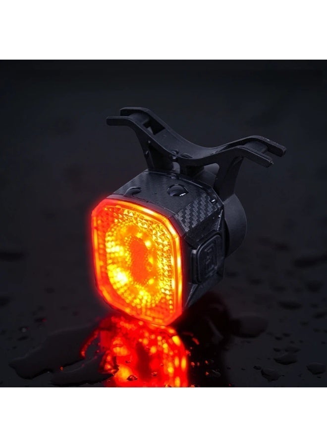 Smart Bike Tail Light with Brake Sensing, Vibration Sensor, Waterproof LED Cycling Safety Warning Light - Image 1