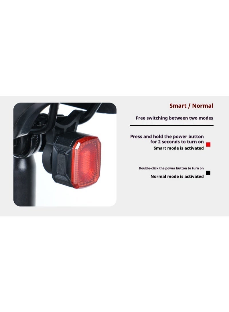 Smart Bike Tail Light with Brake Sensing, Vibration Sensor, Waterproof LED Cycling Safety Warning Light - Image 3