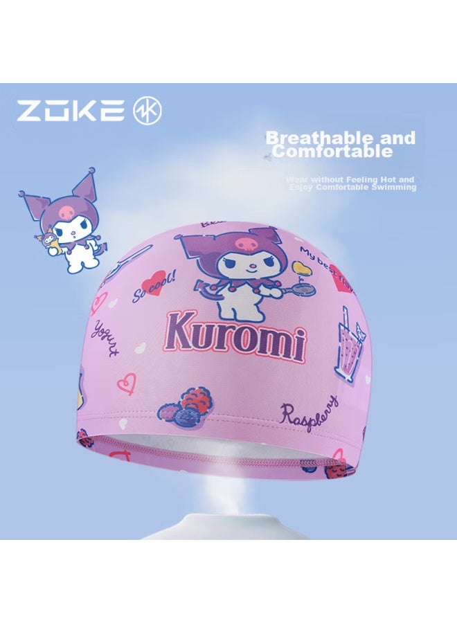 ZOKE Zhouke Kuromi Printed Children's Knitted Swim Cap, Fashionable And Cute Swimming Cap, 624604308 - Image 2