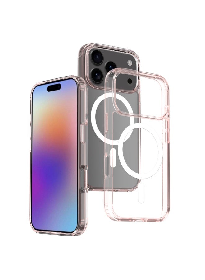 Shock Resistant Hard Shell Protection Case With Magsafe For iPhone 15, Rose Hermosa