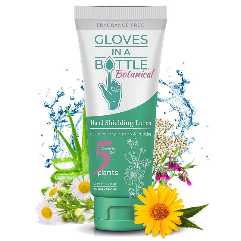 Gloves In A Bottle â€“ Shielding Lotion for Dry Skin, Hand Lotion Travel Size, Protects & Restores Dry Cracked Skin (3.4 Fl Oz (Pack of 1), Botanical) - Image 1