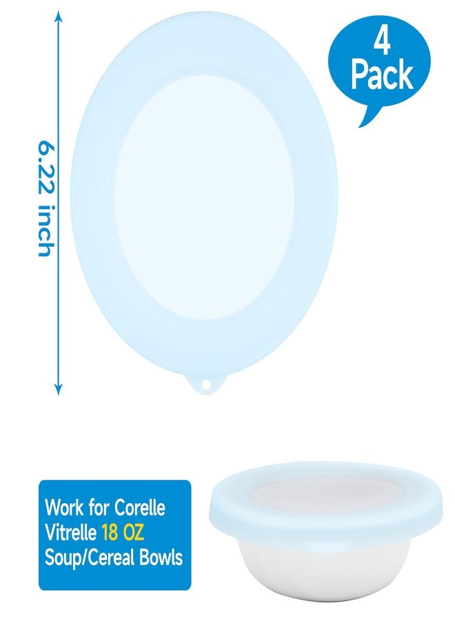 Purekra 4 Pack Silicone Lids for Corelle Vitrelle 18-Oz Soup/Cereal Bowls, Freezer & Microwave & Dishwasher Safe (Bowl not included) - Image 2