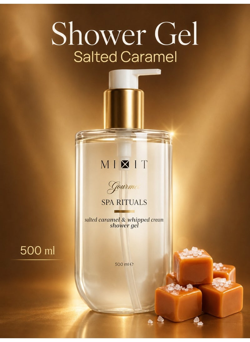 MIXIT Spa Rituals Gourmet Salted Caramel & Whipped Cream Shower Gel, Moisturizing Body Wash, 500ml - Image 3