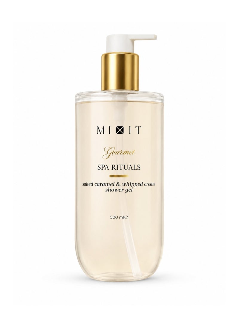 MIXIT Spa Rituals Gourmet Salted Caramel & Whipped Cream Shower Gel, Moisturizing Body Wash, 500ml - Image 1