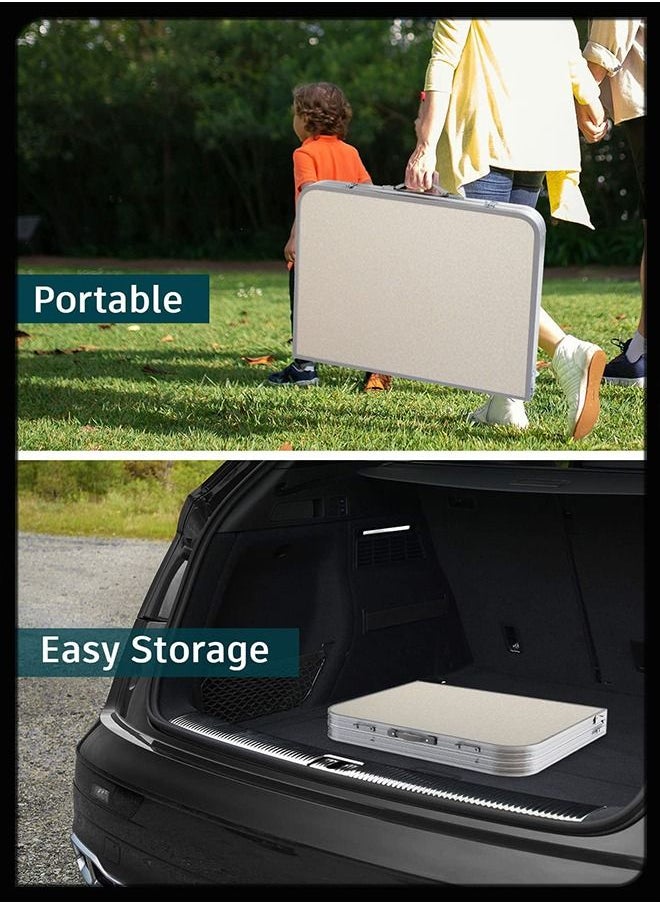 Toshionics - Portable Foldable Adjustable Height Table Folding Desk With Aluminium Alloy Sides Camp Compact Outdoor And Indoor For Home Kitchen Camping Hiking Beach Picnic BBQ Garden Parties 120cm - Image 1