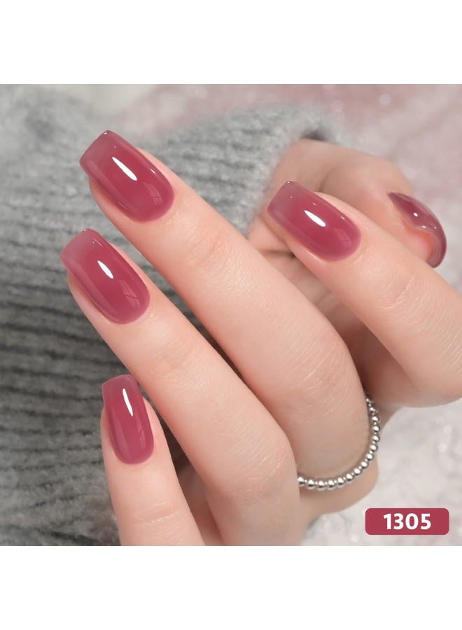 GAOY Jelly Burgundy Gel Nail Polish Set, 6 Transparent Colors Red Pink Brown Nude Soak Off UV Light Cure Gel Polish Kit for Salon and Nail Art DIY at Home - Image 4