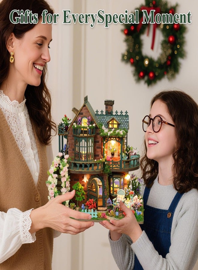 LogicTwist DIY Miniature House Kit with LED Lights, Fairy Garden Wooden Mini House Building Kit for Adults & Teens, Creative Crafts for Women, Friends & Hobbyists - Image 5