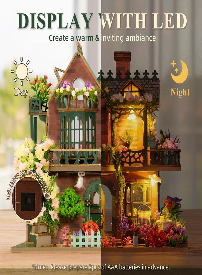 LogicTwist DIY Miniature House Kit with LED Lights, Fairy Garden Wooden Mini House Building Kit for Adults & Teens, Creative Crafts for Women, Friends & Hobbyists - Image 3