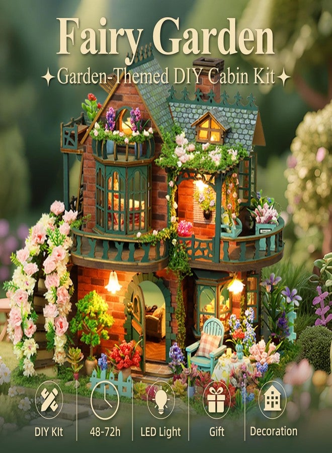 LogicTwist DIY Miniature House Kit with LED Lights, Fairy Garden Wooden Mini House Building Kit for Adults & Teens, Creative Crafts for Women, Friends & Hobbyists - Image 2