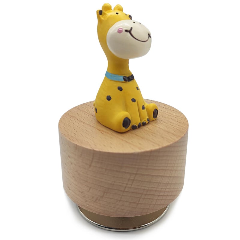 falado Mini Wooden Animal Rotary Music Box with Cute Giraffe Ornament (You are My Sunshine.) - Image 3