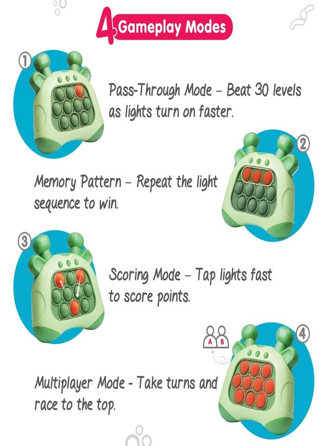 FIRSTCRY INTELLISKILLS جهاز ألعاب Intelliskills Pop & Play المحمول للأطفال، لعبة تفاعلية تعمل بالضغط والتشغيل للأولاد والبنات من عمر 3 سنوات فما فوق، لعبة موسيقية مضيئة وصوتية، 4 أوضاع، مناسب للسفر، حاصل على شهادة BIS، صديق للبيئة، مثالي كهدية - Image 2