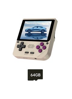 Powkiddy V10 Handheld Retro Game Console, IPS OCA Full Screen Non Slip Retro Game Device, Lightweight Portable Classic Video Game Console With 5500 Plus Games Preloaded, (1pc Beige, 64GB)  - Image 1