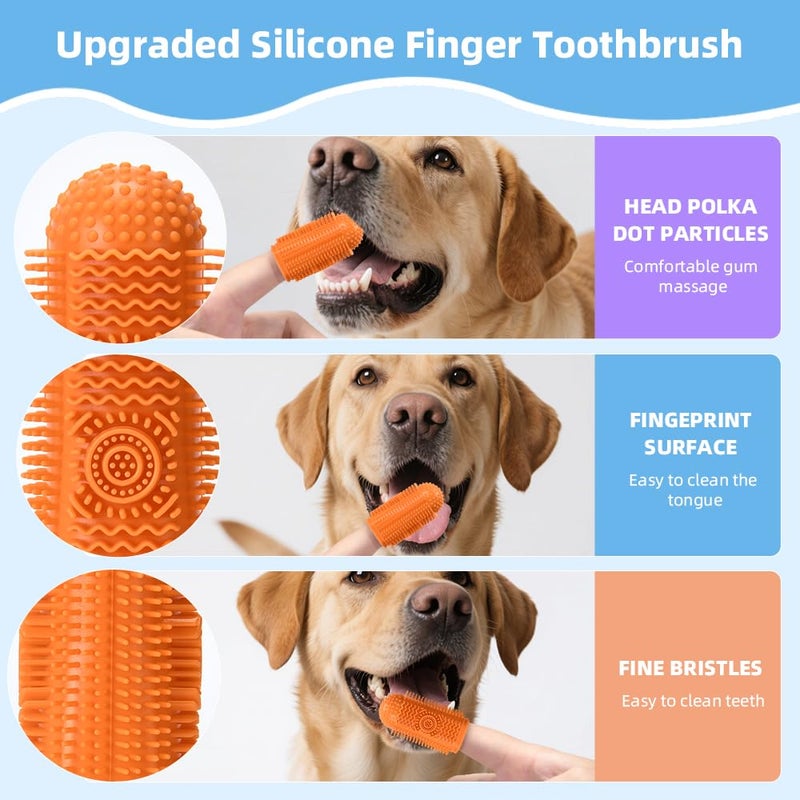 Sarnxgr 6Pcs Silicone Dog Toothbrush,360Â° Dog Tooth Brushing Kit,Finger Toothbrush,Cat Tooth Brush,Teeth Cleaning,Dogs Cats Teeth Cleaning Dental Care - Image 4