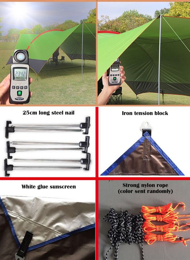 ZCM-HAPPY Outdoor Canopy Tent Sunscreen And Rainproof, Suitable For Family Picnics, Camping, Barbecue Pergola 6x3.8x2.1 meters - Image 2