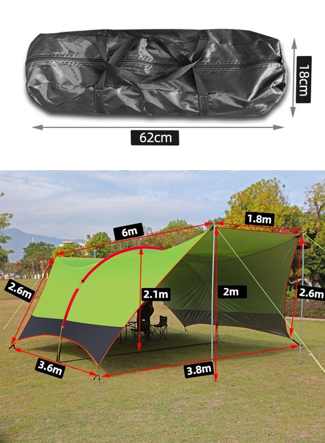 ZCM-HAPPY Outdoor Canopy Tent Sunscreen And Rainproof, Suitable For Family Picnics, Camping, Barbecue Pergola 6x3.8x2.1 meters - Image 3