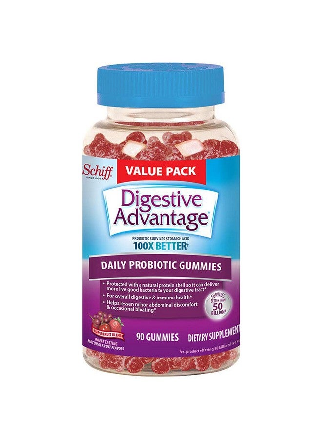 Digestive Advantage Daily Probiotic Gummies For Digestive Health & Gut Health, Digestive Advantage Probiotics For Men and Women (90 count bottle) - Superfruit Flavor - Image 1