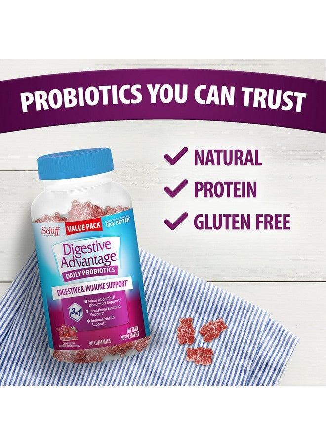 Digestive Advantage Daily Probiotic Gummies For Digestive Health & Gut Health, Digestive Advantage Probiotics For Men and Women (90 count bottle) - Superfruit Flavor - Image 5