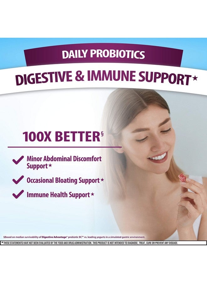 Digestive Advantage Daily Probiotic Gummies For Digestive Health & Gut Health, Digestive Advantage Probiotics For Men and Women (90 count bottle) - Superfruit Flavor - Image 2