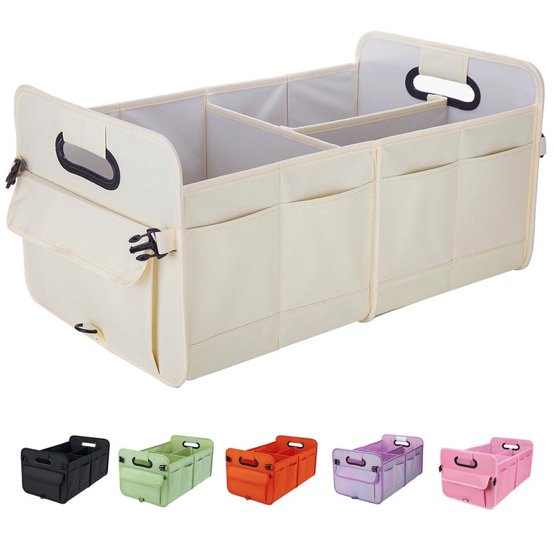 titiyiof Trunk Organizer For Suv SedanCar Organizers and Storage Waterproof Collapsible Adjustable StrapsSturdy Car Organization for Car Accessories ToolsFoodSundries23 CompartmentBeige - Image 2