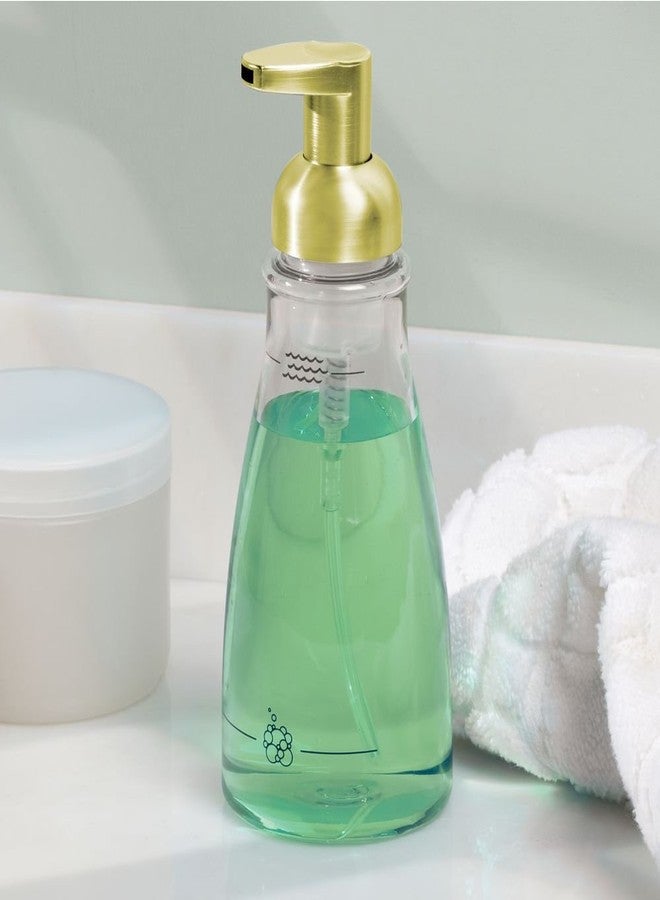 IDesign InterDesign Foaming Soap Dispenser Pump, for Kitchen or Bathroom Vanities - Clear/Gold Brass - Image 2