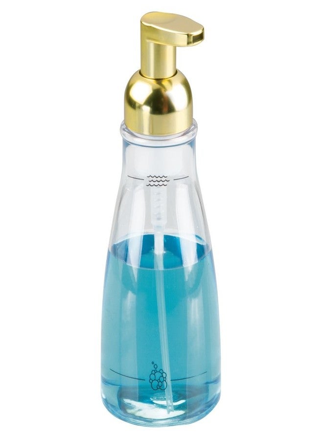 IDesign InterDesign Foaming Soap Dispenser Pump, for Kitchen or Bathroom Vanities - Clear/Gold Brass - Image 3