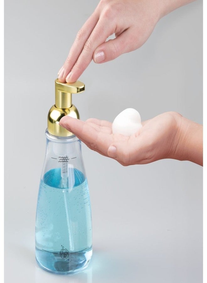 IDesign InterDesign Foaming Soap Dispenser Pump, for Kitchen or Bathroom Vanities - Clear/Gold Brass - Image 5